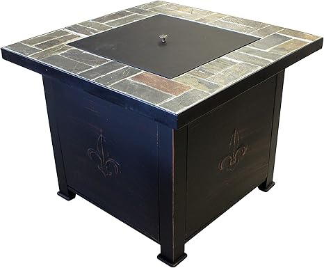 Leigh 93520 Gas-Feuerstelle Country TX mit Fliesenplatte, braun/schwarz