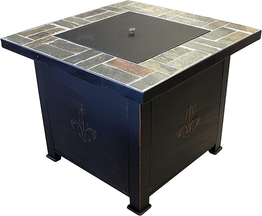 Leigh 93520 Gas-Feuerstelle Country TX mit Fliesenplatte, braun/schwarz