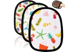 SKYLEY 3 Pieces Sand Removal Mitt Sand Wipe Off Mitt Beach Sand Remover for Beach Sand Off Beach Sand Cleaner with Portable Drawstring Bag Soft Beach Sand Remover Beach Travel Mitt for Ocean Beach