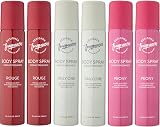 Designer Fragrances 6 Pack Assorted 100ml Women Body Sprays Rouge Only One Peony