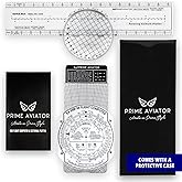 E6B Flight Computer for Pilots – Mechanical Flight Calculator Kit with Aviation Plotter, Step-by-Step Guide & Case – IFR/VFR Flight Training & FAA Exam Prep