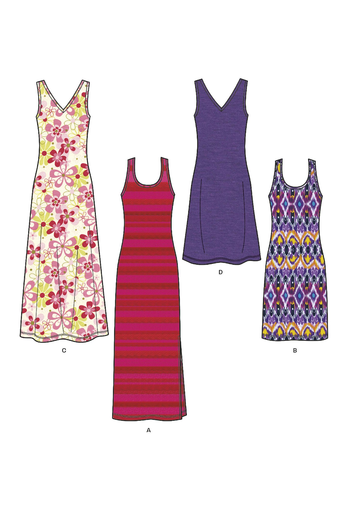 Simplicity Creative Patterns New Look 6210 Misses' Knit Dress in Two Lengths, A (10-12-14-16-18-20-22)