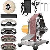 Sbestily 3-In-1 Mini Belt Sander - Knife Sharpener Electric Bench Grinder Sanding Machine, 7 Adjustable Speed Table Polisher 