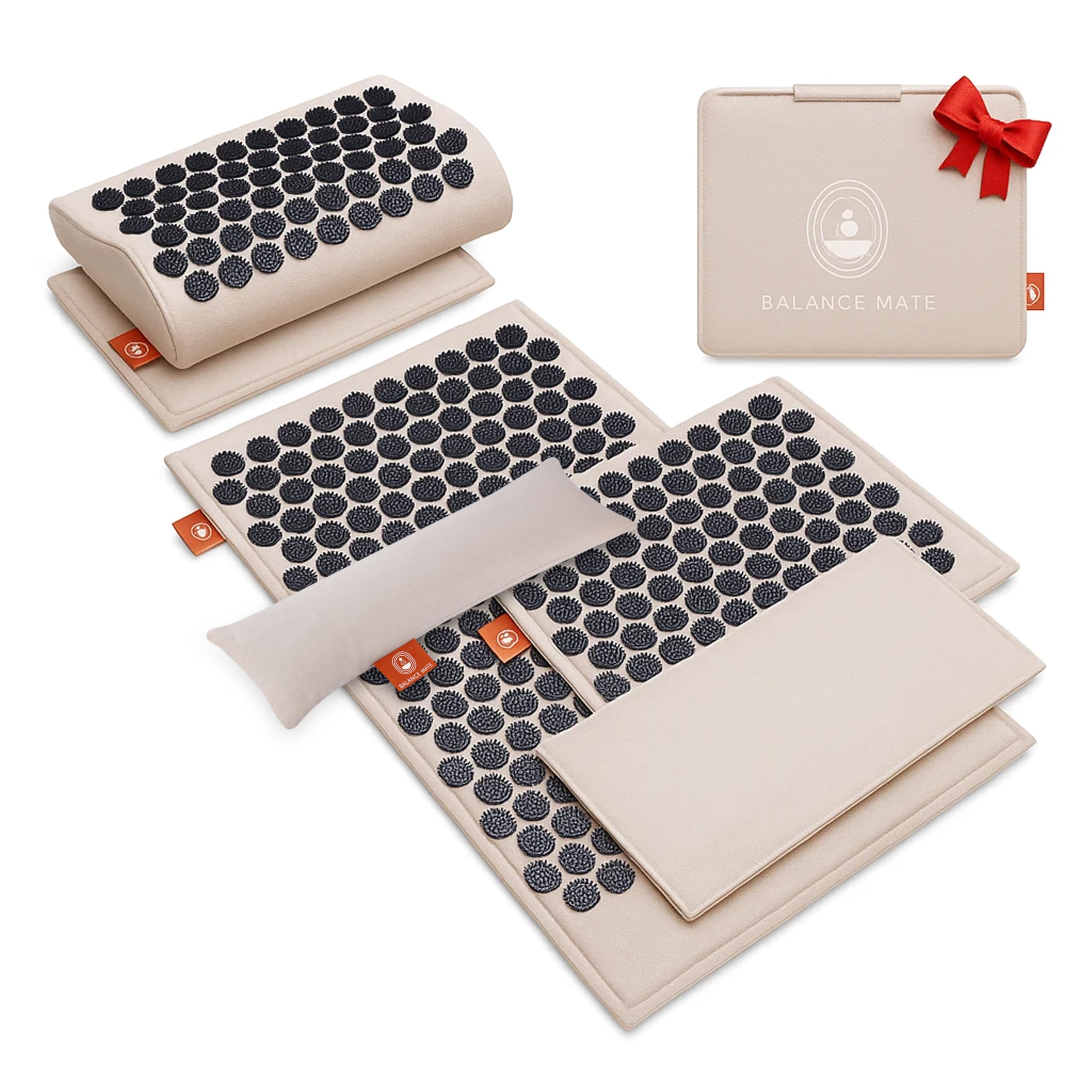 Photo 1 of Acupressure Mat Set with 6,210 Pressure Points for Pain Relief and Relaxation Kit for Back, Neck, and Sleep – Yoga and Meditation Pillow (Soft Cream)