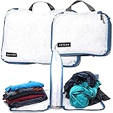 Acteon Compression Packing Cubes - 2 Pack Clean Dirty Separate Zipper - Lightweight Travel Packing Cubes for Luggage - Suitcase Organizer Travel Cubes - Large Small Laundry for Clothes Shoes Makeup