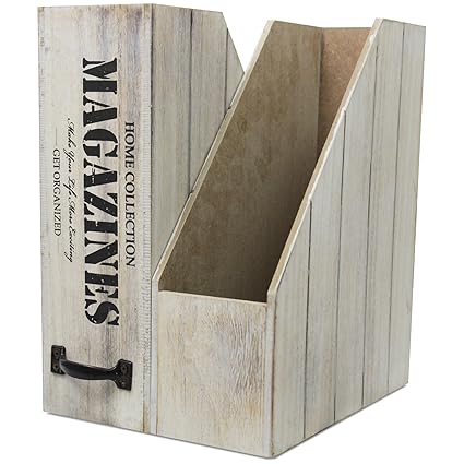 2er Set Stehsammler Magazines mit Griff 24,5x30x10cm Natur/Schwarz Stehordner Zeitschriftensammler Zeitschriftenhalter