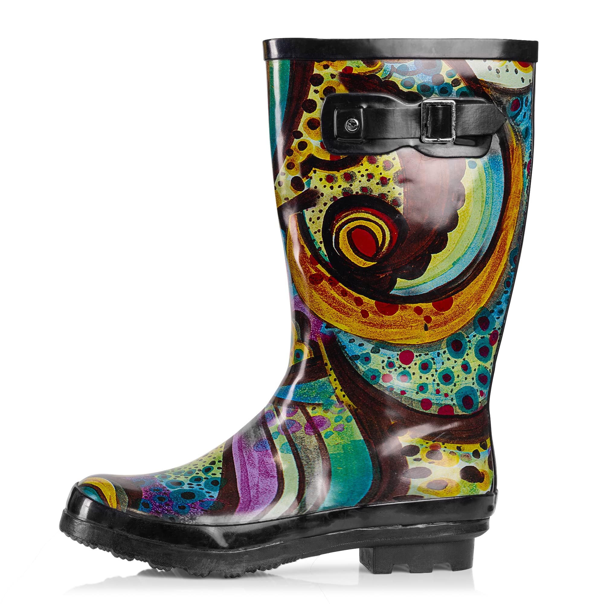 NORTY Waterproof Rain Boots for Women Size 6, Mid
