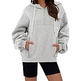 ZAFUL Womens Hoodies Fleece Sweatshirts 2025 Fashion Half Zip Pullover Long Sleeve Shirts Clothes Loose Fit Outfits