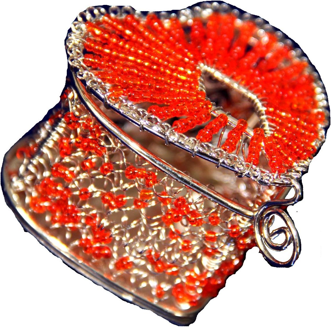 Highwaypay Ideas for Girls Decorative Box Heart Shape Beaded Jewelry Box for Necklace Earrings Ring - 1.7