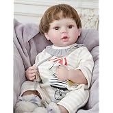 Cloveray 20inch Large Realistic Reborn Baby Doll Hand-Rooted Hair Lifelike Baby Dolls with Accessories for 3+ Year Old Girls Gifts, Pretend Play, Collection
