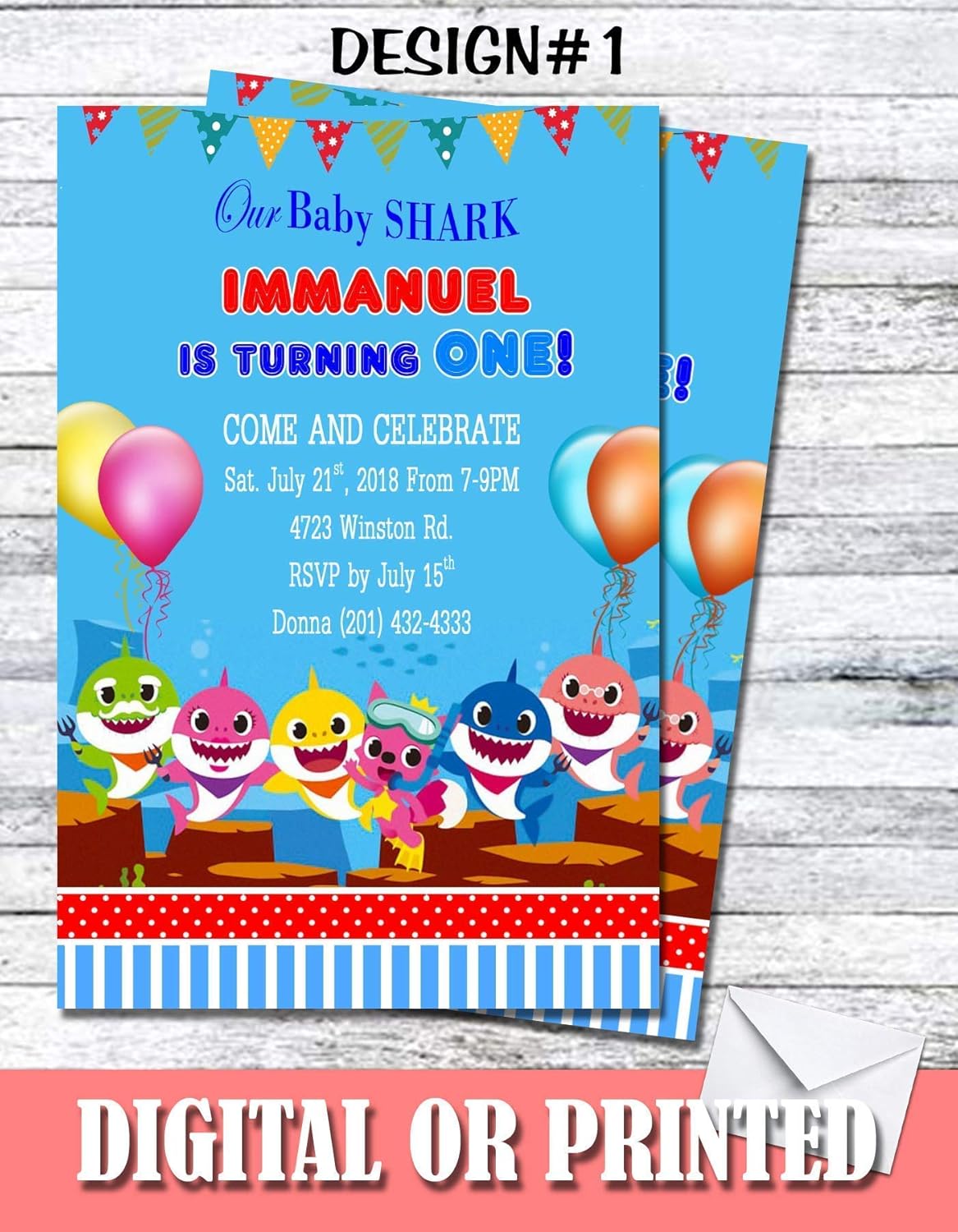 Baby Shark Girl Boy Personalized Birthday Invitations More Designs Inside!