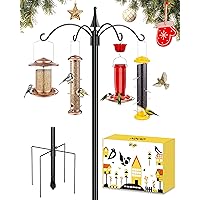 iBorn 1“ Thickness Shepherds Hooks for Outdoor Bird Feeder Pole 78" Height Wild Bird Feeder Stand Shepherds Hook for Hummingb