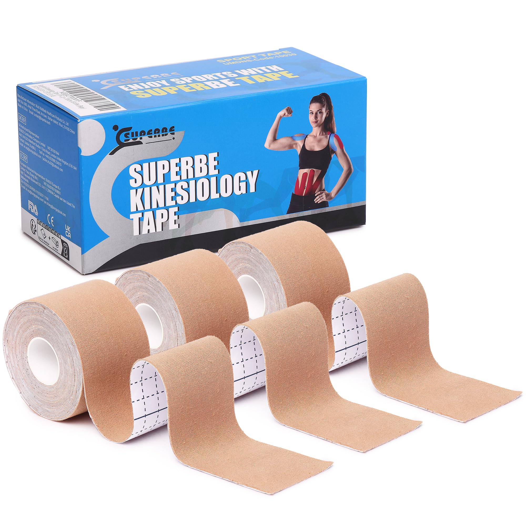 Kinesiology Tape, K Sports Tape Muscle Tape for Knee Shoulder Ankle Elbow, 5cm X 5m