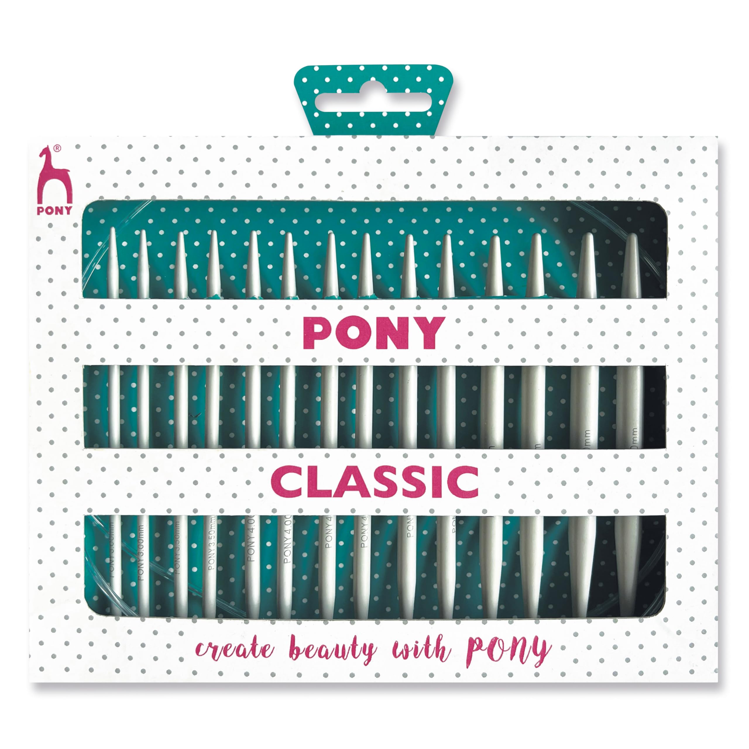 Pony Classic Interchangeable Knitting Needle Set 10.5cm 3.00mm to 7.00mm