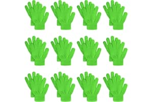 jiebor 12 Pairs Kids Warm Gloves Winter Gloves Knit Gloves for Boys Girls Children Kids