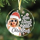 Merry Little Christmas Glass Ornament, Gift for Music Lovers, Giftbox Included