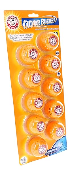 ARM & HAMMER ODORBUSTERZ® ODOR ELIMINATOR BALLS, CLEAN BURST, 10 COUNT – BAKING SODA ODOR CONTROL FOR CLOSETS, DRAWERS, HAMPERS & SMALL SPACES