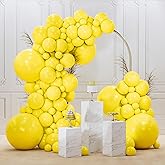 PartyWoo Yellow Balloons 145pcs Matte Yellow Balloons Different Sizes | 18 12 10 5 Inch for Easter Bee Baby Shower Sunflower 
