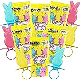 Easter Basket and Egg Hunt Candy, 2026 Peeps Lollipop Rings, Individually Wrapped Marshmallow Flavored Suckers, (6 Pack)