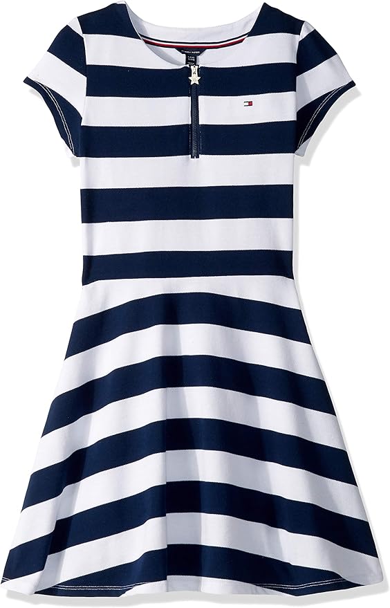 Tommy Hilfiger Big Girl's Big Stripe Short Sleeve Dress