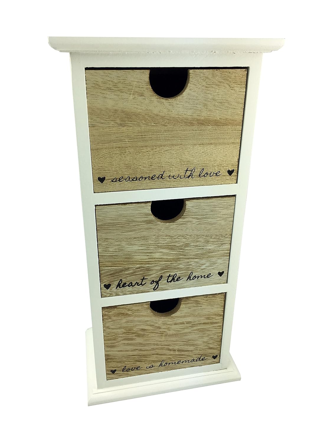 Wooden Vintage Storage Heart Design Unit Three Drawers Amazon Co