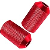 Crash Bar Sliders CNC Decorative End Caps for Harley Touring Softail Dyna Sportster Models,Fit All 1.25" Front Flat Out &amp; Highway Crash bar &amp; Rear Saddlebag Guard (Red)