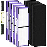 FLT4850PT HEPA Filter B Pet Replacement Compatible with G-Guardian Air Purifier AC4825 AC4825E AC4850PT AC4300 AC4800 AC4900 AC4850,4 H13 True HEPA Filters & 8 Activated Carbon Pre-Filters,#FLT4825