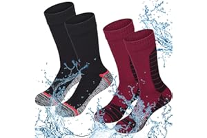 Jeyiour 2 Pairs Waterproof Socks Unisex Waterproof Breathable Outdoor Skiing Hiking Wading Fishing Socks for Men Women