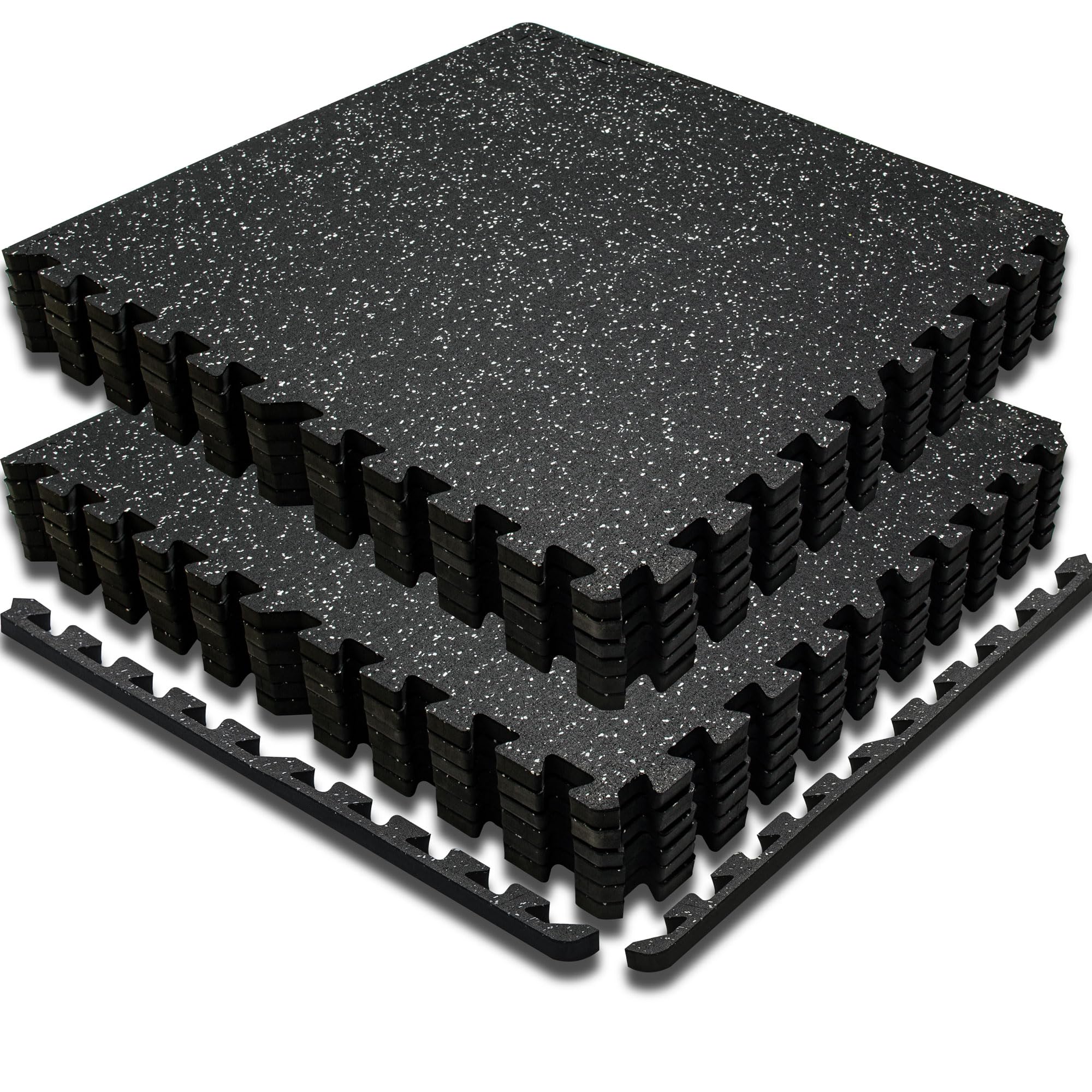 Photo 1 of 0.6 Inch Thick 48 Sq Ft Rubber Gym Flooring for Home Gym Mat,12 Tiles Interlocking EVA Foam Rubber Flooring Tiles, Heavy Weight Workout Tile Mat, Puzzle Exercise Equipment Mat 24 x 24 in