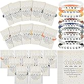 Landical 20 Set Inspirational Friendship Bracelet Bulk Employees Appreciation Gift Motivational Clay Beaded Bracelets with Team Quotes Card for Social Worker Assistant Coworkers Office