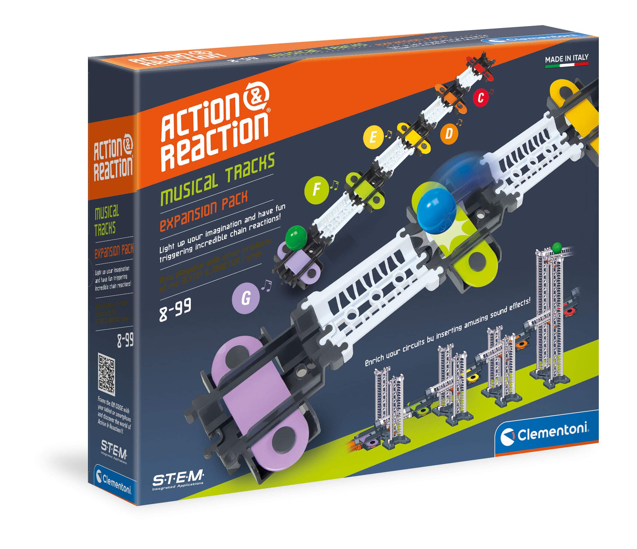 Clementoni 19166 Clementoni-19166-Science and Play-Action & Reaction-Sound Made in Italy-Track Set-Construction Toys for Kids from 6 Years and Older, English