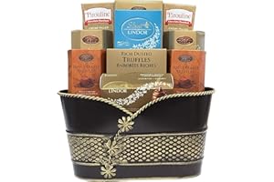 Rich Chocolate Gift Basket – Gourmet Assortment with Cocoa Truffles, Caramel & Sea Salt – Ideal for Birthdays, Celebrations, 
