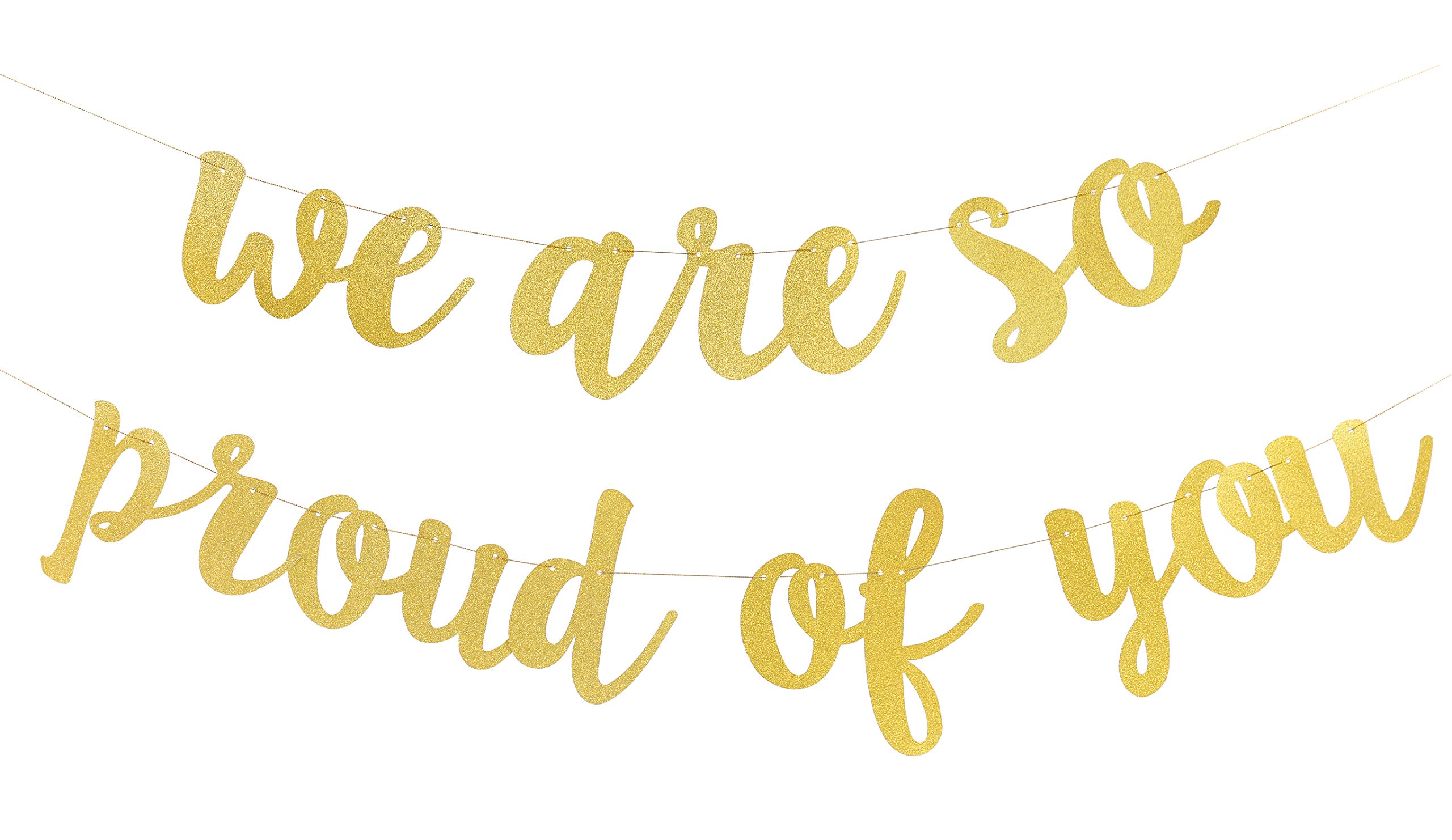 LOVENJOY Pre-strung We are So Proud of You Banner Gold Class of 2023 Graduation