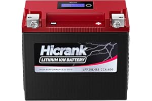 Hicrank YTX20L-BS/YTX20HL/YB16CL-B High Perfermance Lithium LiFePO4 Motorcycle Battery, 600CCA,12V 12Ah, Fits for Harley, Seadoo, PWCs, ATV, UTV,Jet Ski, Riding Lawn Mower and Generator