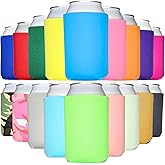 TahoeBay Bulk Blank Beer Can Cooler Sleeves (50-Pack) Sublimation Blanks for Vinyl Plain Soft Foam Can Sleeves Coolers for Soda Cans & Bottles Black, White, Assorted Solid Color (Multicolor)