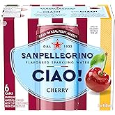 San Pellegrino CIAO! Flavoured Italian Sparkling Water, Dash of Real Fruit Juice*, 15 Calories with a Pinch of Sicilian Salt,