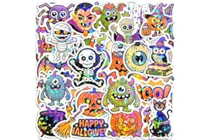 VKTEN Halloween Stickers for Kids – 100PCS No-Repeat Child-Friendly Designs, Waterproof Vinyl, Perfect for Trick or Treat Handouts, Party Favors, Classroom Rewards & Halloween Crafts