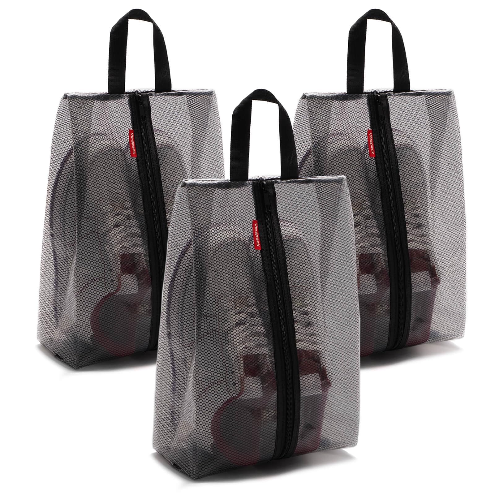 Shoe Bags for Travel - Water Resistant Shoe Bag with Zipper Transparent Shoe Storage Organizer Shoe Pouch for Men and Women 3 Pack