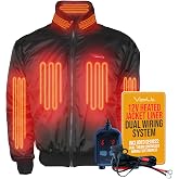 Volt 12V Heated Jacket Liner - Dual System Wired Heated Coat for Motorcycle Riders - Winter Coat for Bikers