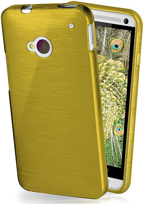 moex HTC One M7 | Hülle Silikon Grün Brushed Back-Cover TPU Schutzhülle Ultra-Slim Handyhülle für HTC One M7 Case Dünn Siliko