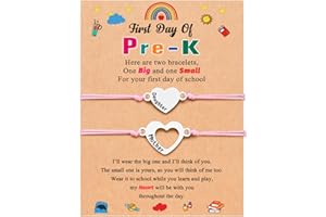 UNGENT THEM Matching Heart Mother Daughter Bracelets Back to School Bracelet Mommy and Me First Day of School Bracelet for Daughter Girls