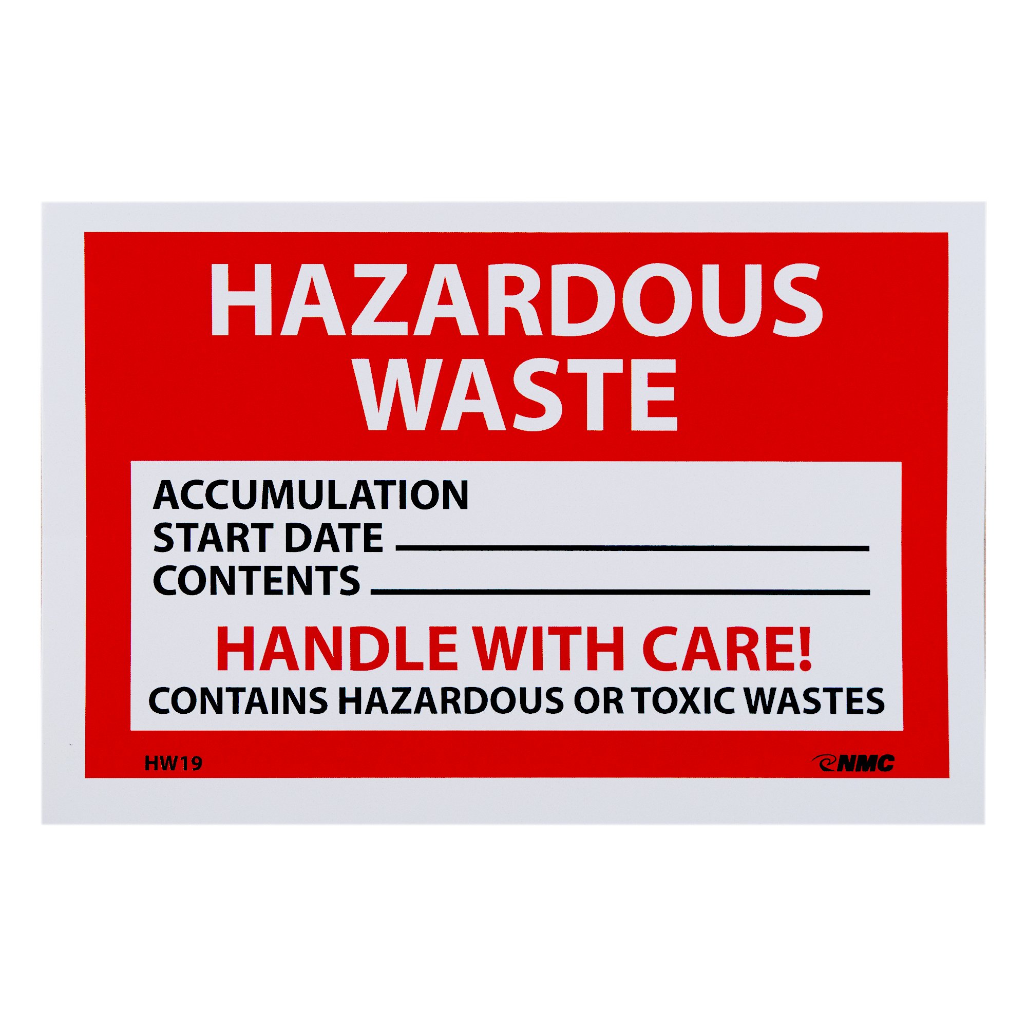 NMC HW19 HAZARDOUS WASTE ACCUMULATION START