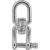 MAMDAFAON 3/8"(M10) Jaw and Eye Swivel Shackle 304 Stainless Steel Swivel Double Shackle Boat Anchor Chain Connectors,1pcs