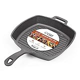 Commercial CHEF Cast Iron Skillet, 10.5” Square