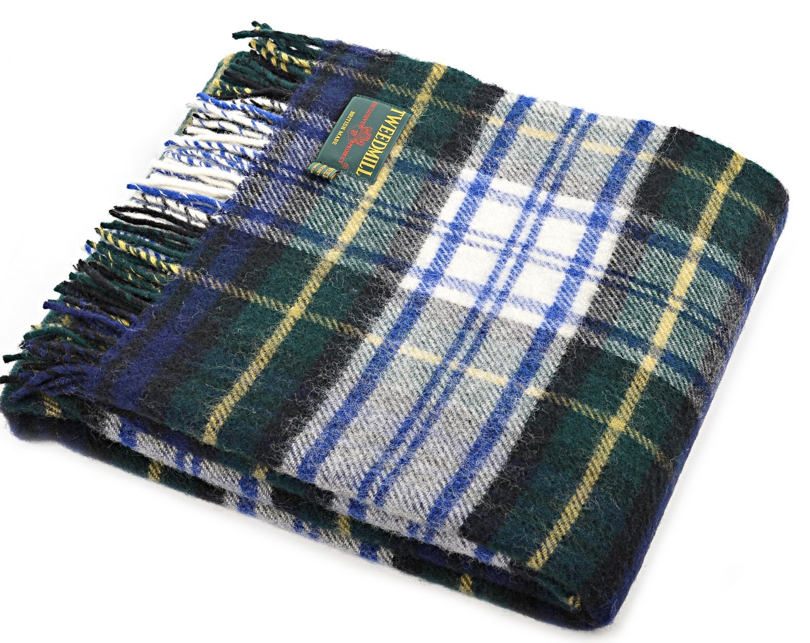 Dress Gordon tartan British made wool picnic blanket travel rug