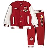 Disney Cars Fleece Varsity Bomber Jacket and Jogger Pants Outfit Set Toddler to Big Kid Sizes (2T - 10-12)