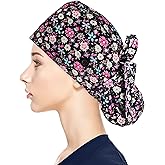 Fesciory Adjustable Working Caps with Button & Sweatband, Women Ponytail Pouch Hats, Long Hair