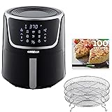 GoWISE USA GW22956 7-Quart Electric Air Fryer with Dehydrator & 3 Stackable Racks, Led Digital Touchscreen with 8 Functions +