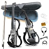Premium Carbon Fiber Electric Violin Full Size 4/4,Professional Silent Electric Violin for Adults,Teens,Electric Fiddle with Pro Pick up-ZNDS-2304