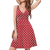 WEACZZY Women's 2026 Summer Dresses V Neck Spaghetti Strap Sundress Casual Beach Flowy Mini Dress with Pockets